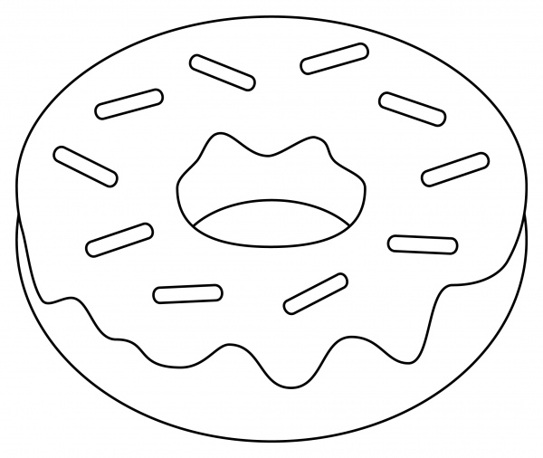 Doughnut coloring page image