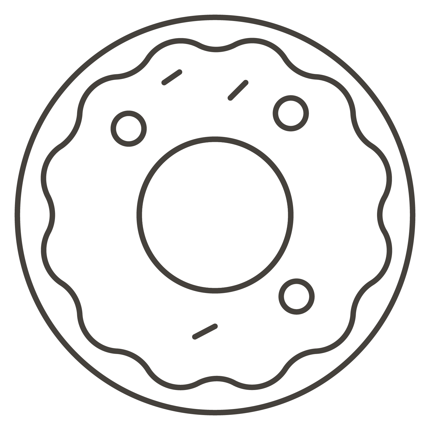 Doughnut coloring page - ColouringPages