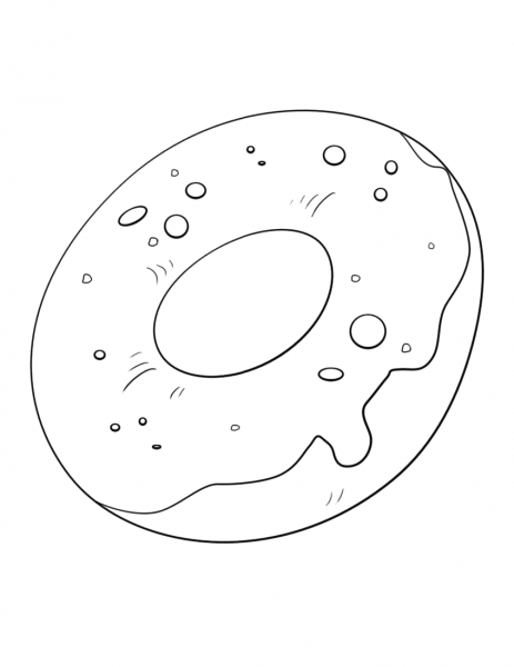 Doughnut coloring page image