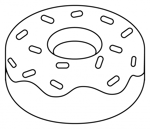 Doughnut Emoji coloring page image