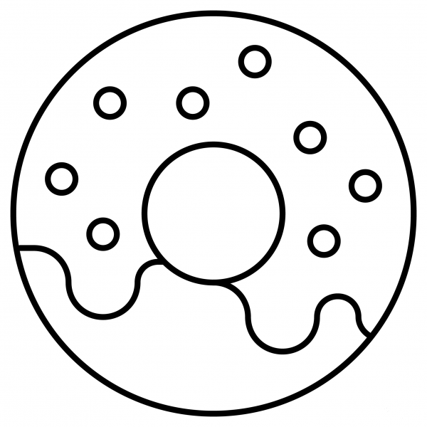 Doughnut Emoji coloring page image