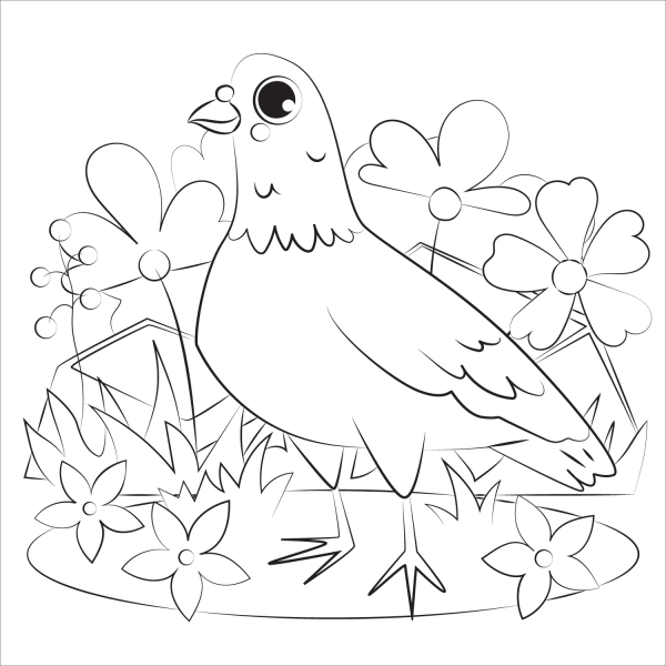 Dove coloring page image