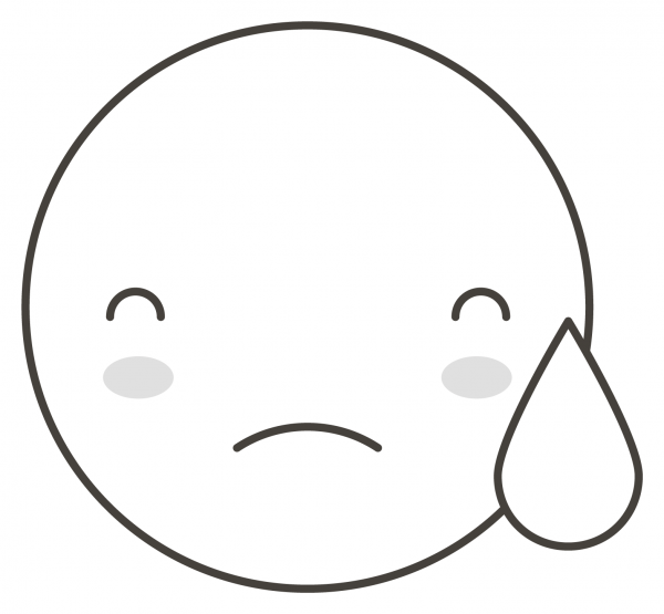 Downcast Face with Sweat coloring page image