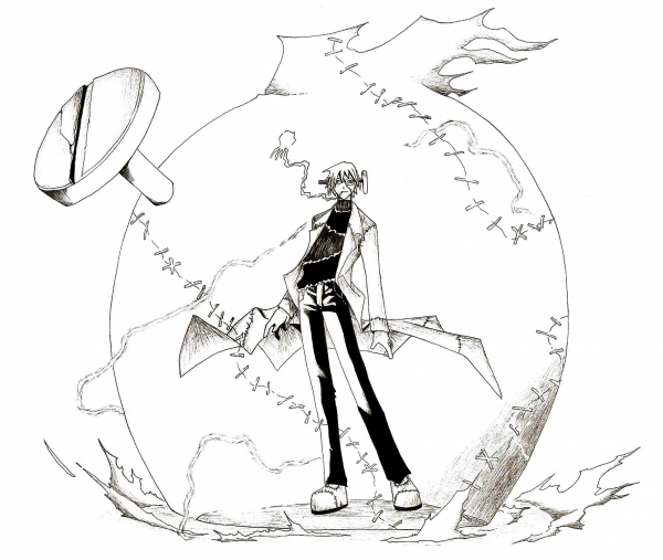 Dr Franken Stein from Soul Eater coloring page image