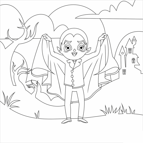 Dracula coloring page image