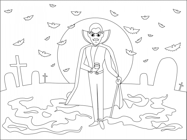 Dracula coloring page image