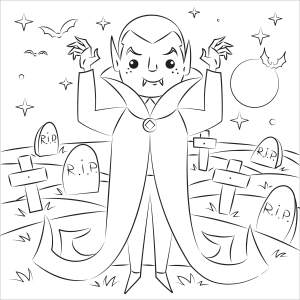 Dracula coloring page image