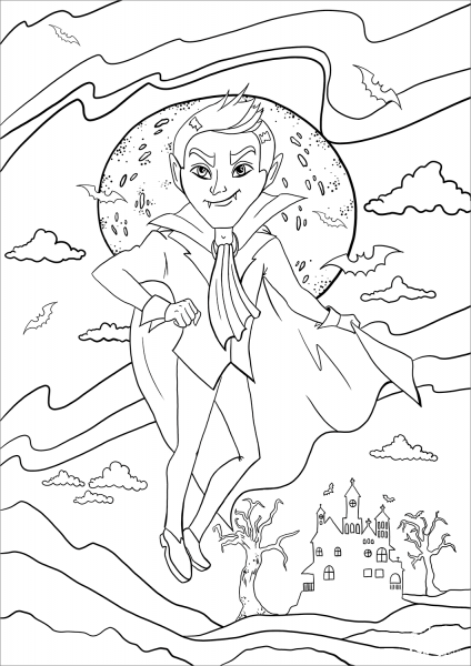 Dracula coloring page image