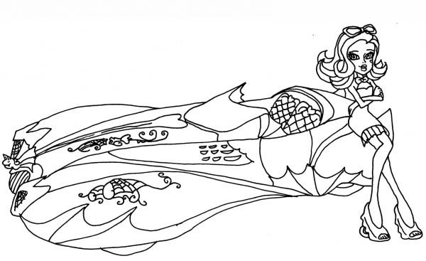 Draculaura Car coloring page image