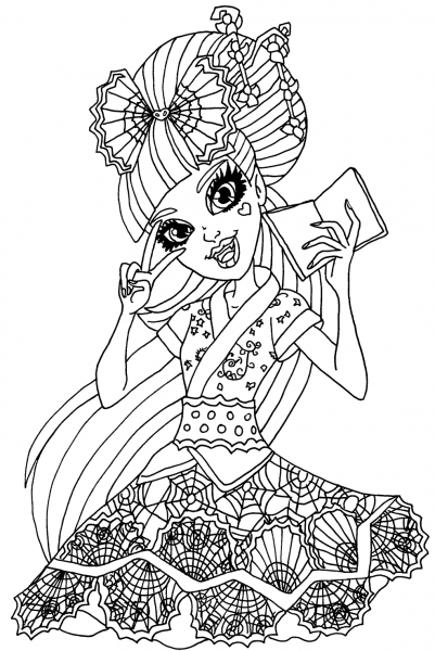Draculaura Exchange Student coloring page image