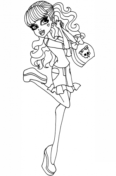 Draculaura Scaris coloring page image
