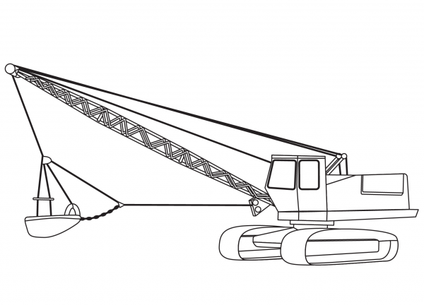 Dragline Excavator coloring page image