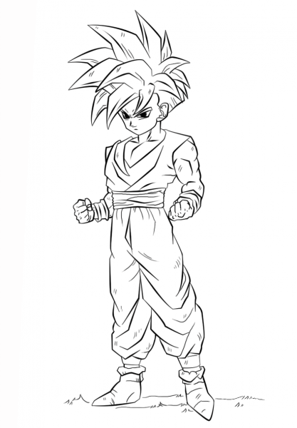 Dragon Ball Z Gohan coloring page image