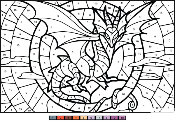 Dragon Color by Number image