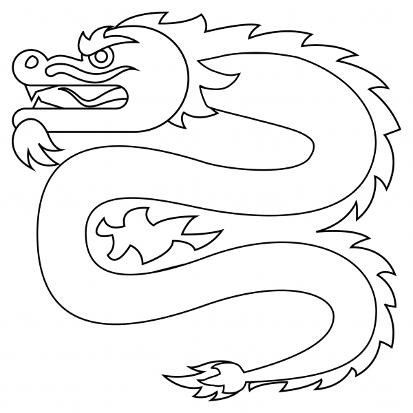 Dragon coloring page image