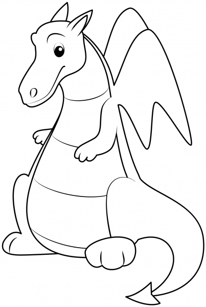 Dragon coloring page image