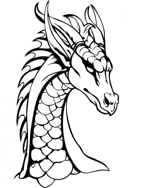 Dragon coloring page image