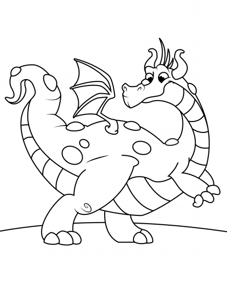 Dragon coloring page image