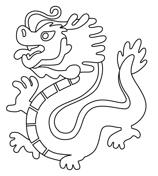 Dragon Emoji coloring page image