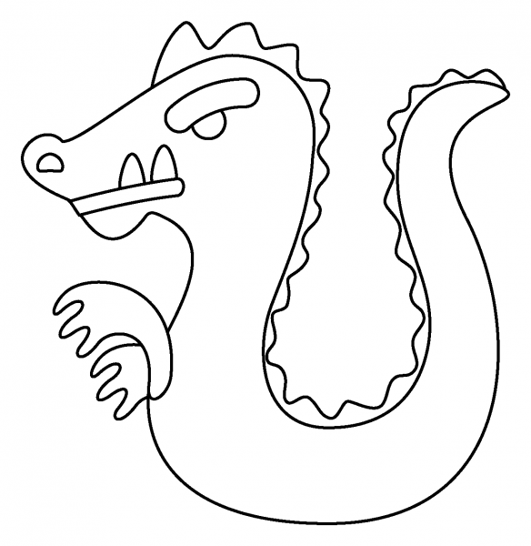 Dragon Emoji coloring page image