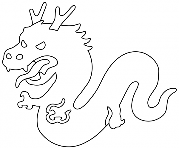 Dragon Emoji coloring page image