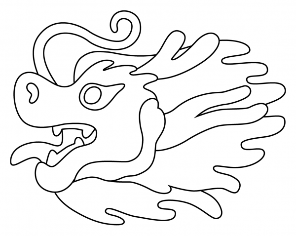 Dragon Face Emoji coloring page image