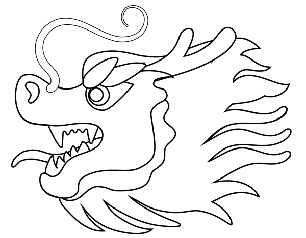 Dragon Face Emoji coloring page image
