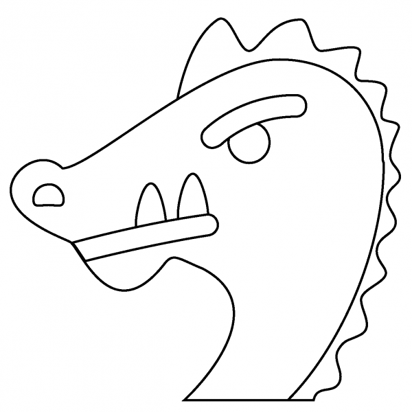 Dragon Face Emoji coloring page image