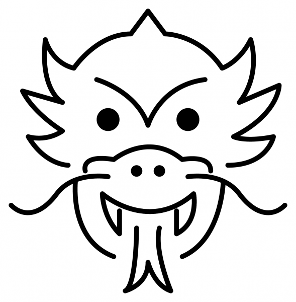 Dragon Face Emoji coloring page image