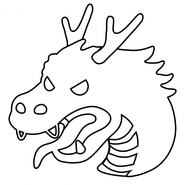 Dragon Face Emoji coloring page image