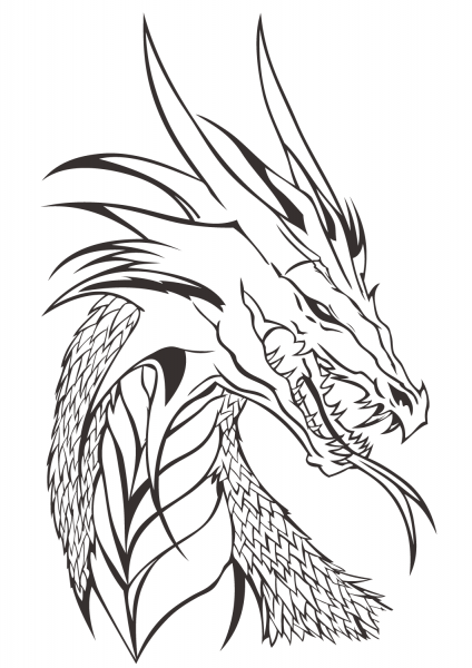 Dragon Head coloring page image