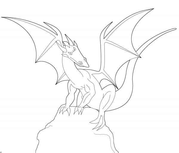 Dragon Looks Suspicious coloring page image