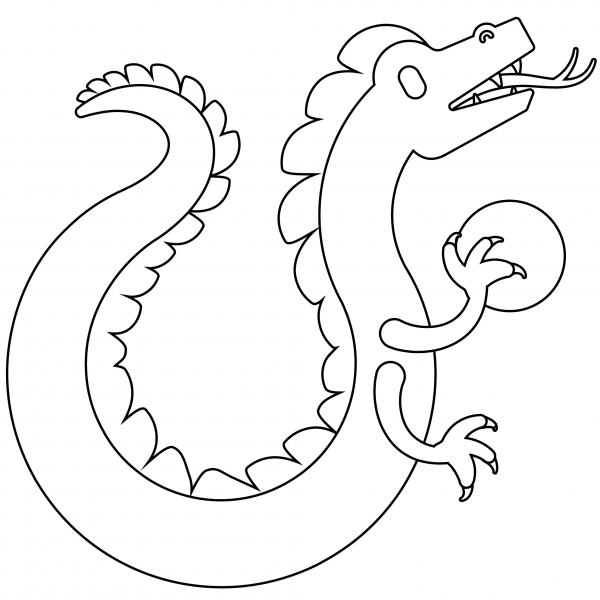 Dragon Side Emoji coloring page image