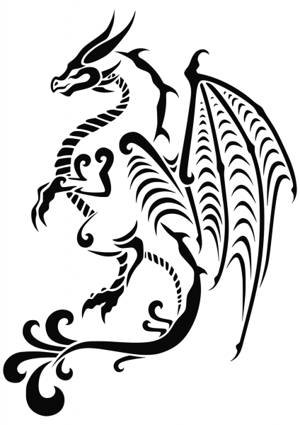Dragon Tattoo coloring page image