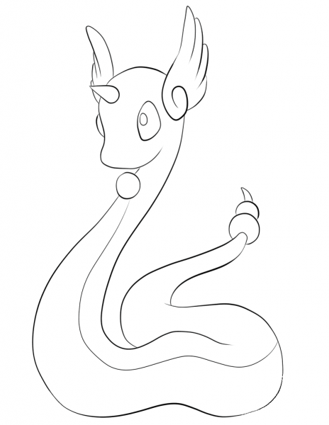 Dragonair coloring page image