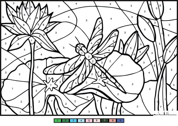 Dragonfly Color by Number image