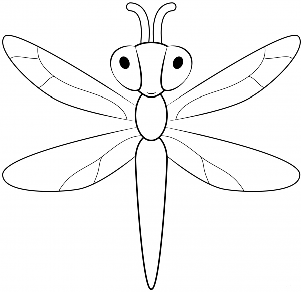 Dragonfly coloring page image