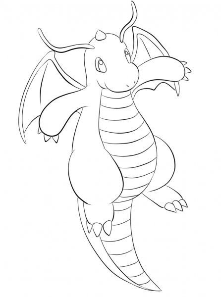 Dragonite coloring page image