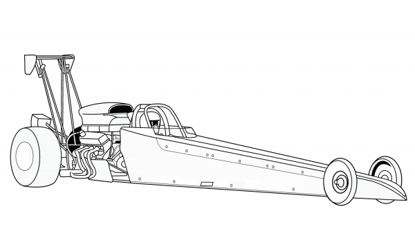 Dragster coloring page image