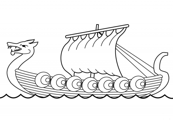 Drakkar coloring page image