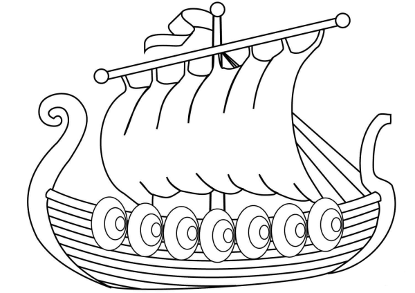 Drakkar – Ship of Vikings  coloring page image