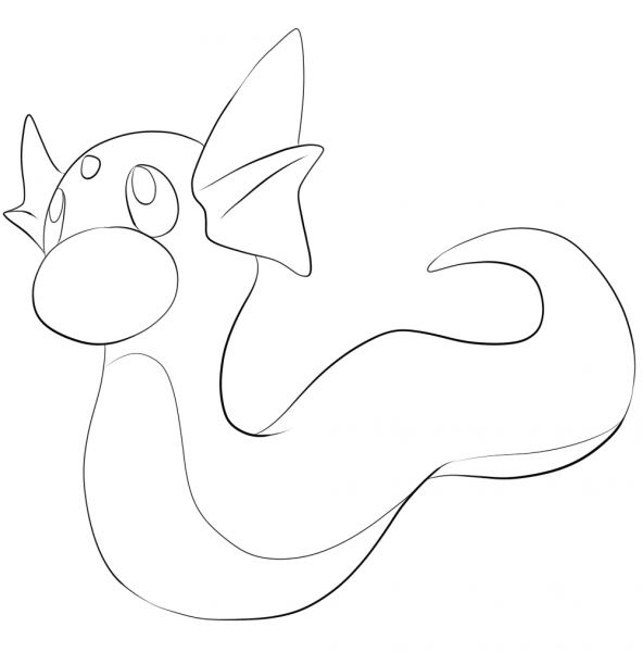 Dratini coloring page image