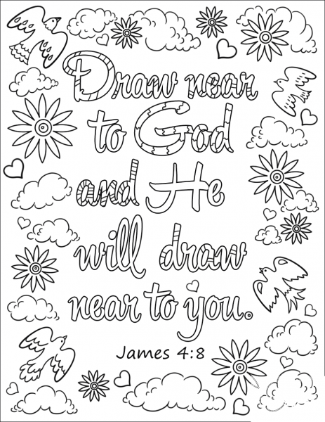Draw near to God and He Will Draw near to You coloring page image