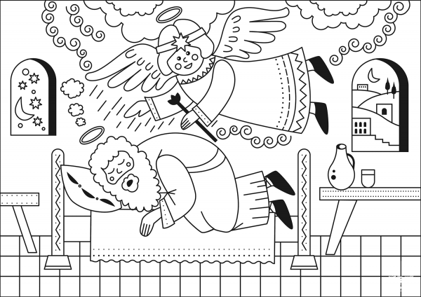 Dream of Saint Joseph coloring page image