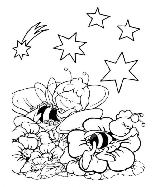 Dreaming In The Flowers  coloring page image