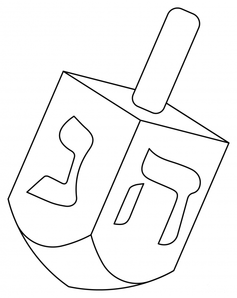 Dreidel coloring page image