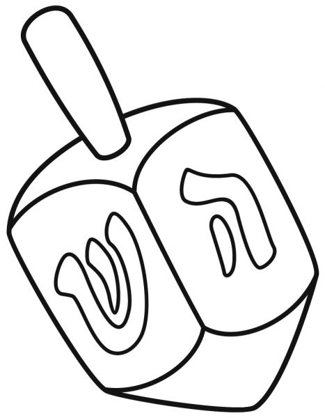Dreidel coloring page image