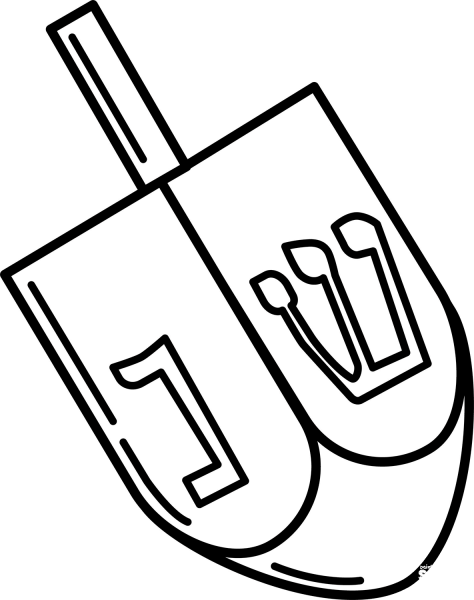 Dreidel coloring page image
