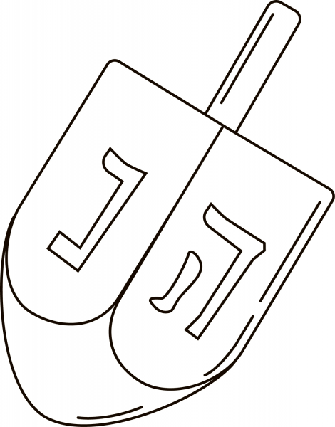 Dreidel coloring page image