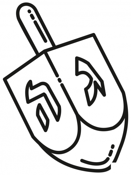 Dreidl coloring page image